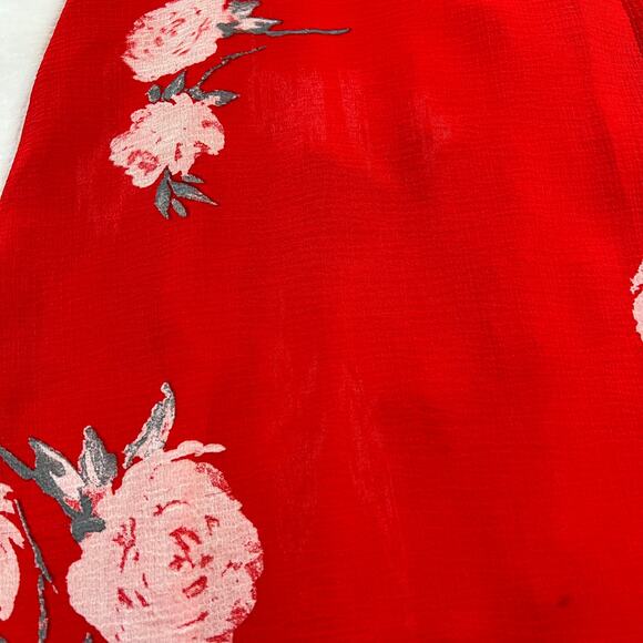 Lulus Love in Bloom Red Floral Print Off-the-Shoulder High-Low Dress Size XS - Picture 11 of 13